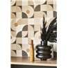 Papier peint géométrique cercles beige et noir - Casadeco Rituel 201929341