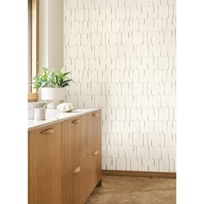 Wallpaper geometric abstract white - Casadeco Rituel 201931120