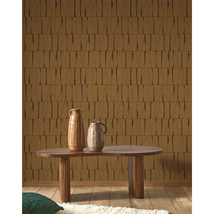 Tapete ethnisch Textiloptik Braun - Casadeco Rituel 201932733