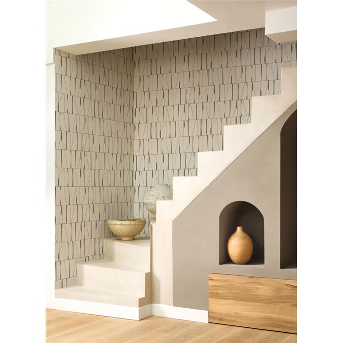 Wallpaper geometric neutral tones modern - Casadeco Rituel 201939219