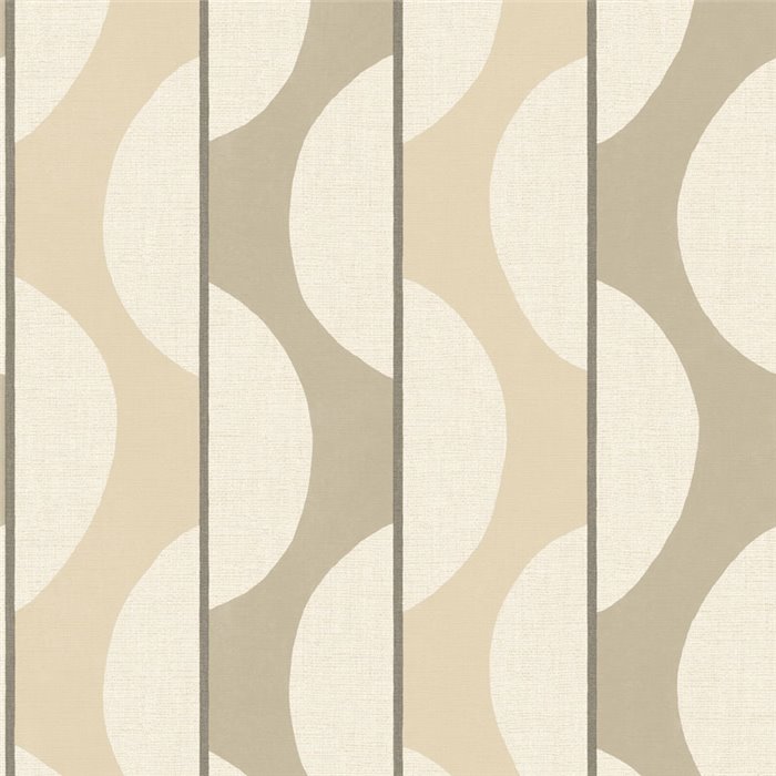 Wallpaper curved stripes beige Scandinavian style - Casadeco Rituel 201942059