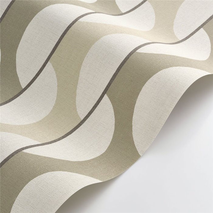 Papier peint rayures courbes beige style scandinave - Casadeco Rituel 201942059