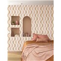 Wallpaper curved stripes nude pink Scandinavian - Casadeco Rituel 201944180