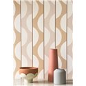 Papier peint rayures courbes rose nude scandinave - Casadeco Rituel 201944180