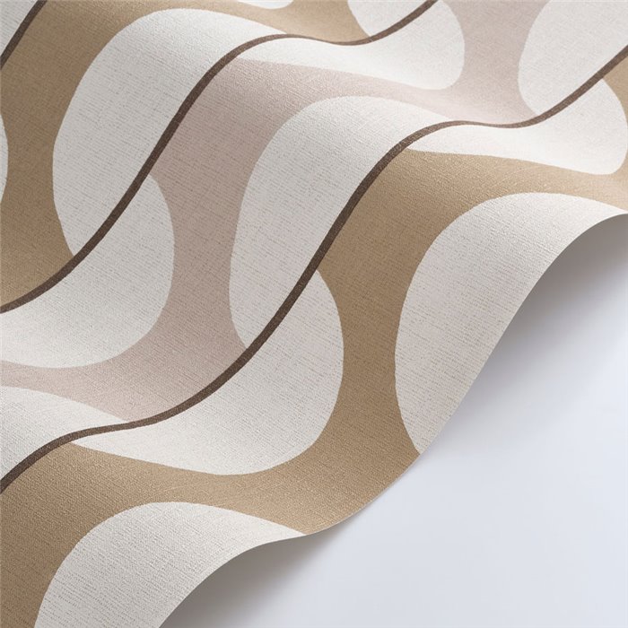 Wallpaper curved stripes nude pink Scandinavian - Casadeco Rituel 201944180