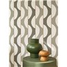 Wallpaper modern curved stripes green tones - Casadeco Rituel 201947344