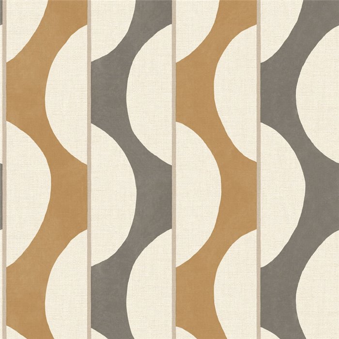 Papier peint rétro rayures marron et noir - Casadeco Rituel 201949298