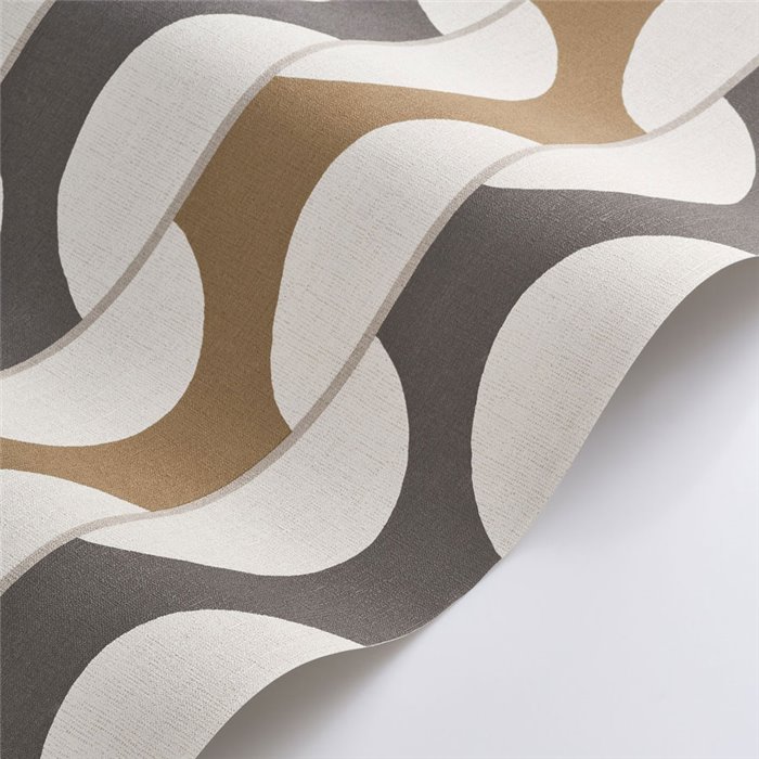 Papier peint rétro rayures marron et noir - Casadeco Rituel 201949298