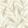 Papier peint japandi feuilles japonaises blanc - Casadeco Rituel 201950710