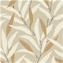 Wallpaper japandi bamboo leaves beige - Casadeco Rituel 201951357
