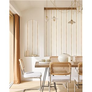 Papier peint géométrique beige clair abstrait - Casadeco Rituel 201932248 2