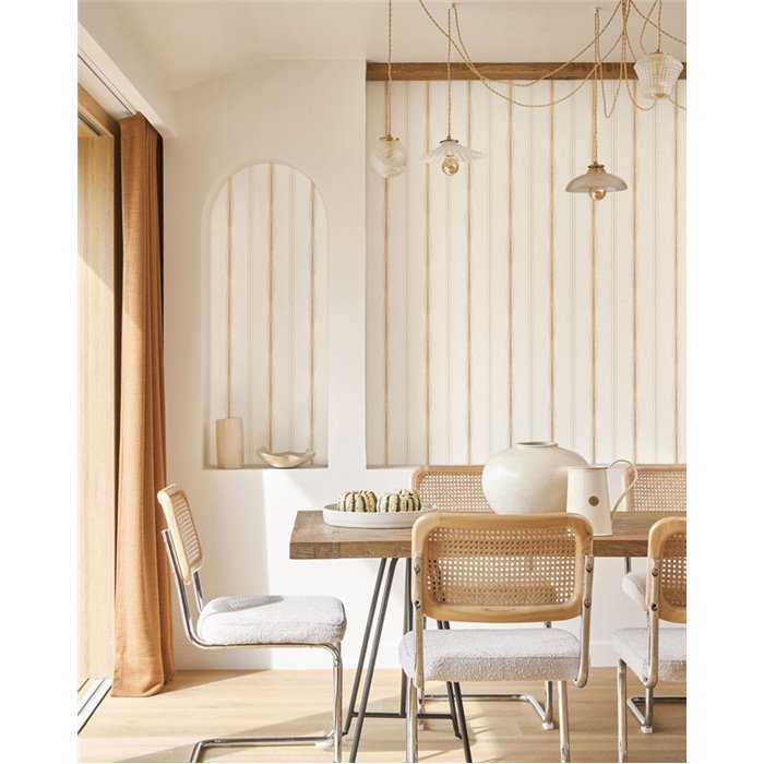 Wallpaper striped beige textile effect - Casadeco Rituel 201961111