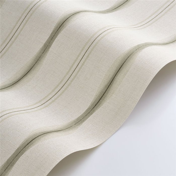 Wallpaper striped green textile effect - Casadeco Rituel 201967297