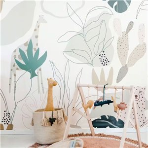 Tapete für Kinderzimmer mit Elefanten, weißer Hintergrund - As Creation Little Love 381131