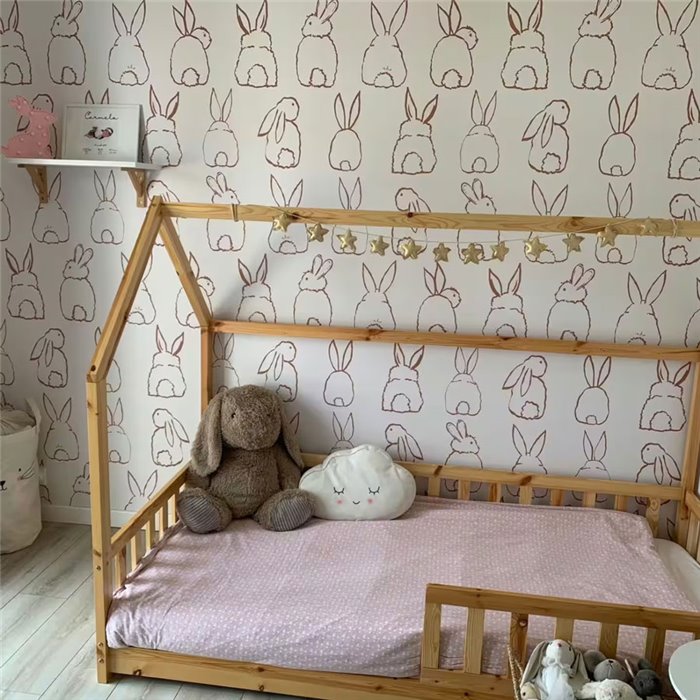 Wall mural kids pink bunnies - Roomblush RB304