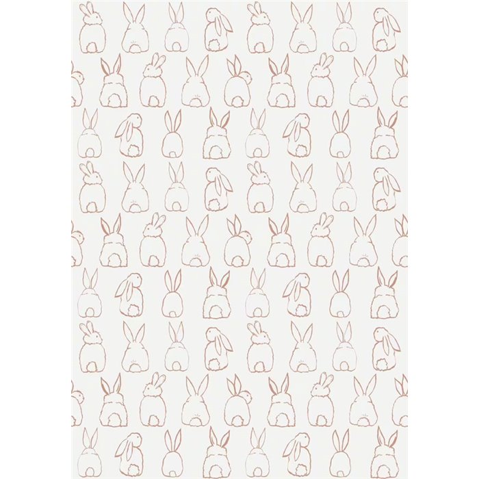 Papier peint panoramique enfant lapins roses - Roomblush RB304