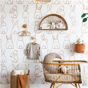 Papier peint panoramique enfant licornes forêt rose - Roomblush RB351