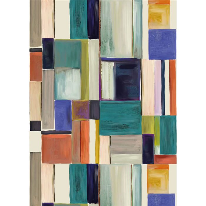 Mural pared geométrico bloques de color - Roomblush RB474