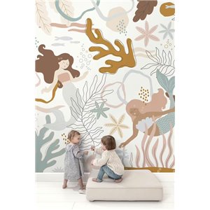 Papel pintado infantil jungla tropical rosa empolvado - Cristiana Masi MiniMe 17108 2