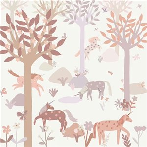 Papel pintado infantil jungla tropical blanco - Caselio Autour Du Monde 103497308 2