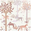 Wandbild Kinder Einhörner malvefarbener Wald - Roomblush RB386