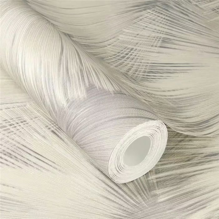 Papier peint feuilles en forme d’éventail gris moderne - Rasch Incanto 659757