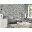 Moderne Tapete mit Palmenblättern Graugrün - Rasch Incanto 659764