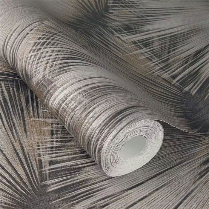 Papel pintado hojas de palmera moderno tonos oscuros - Rasch Incanto 659788