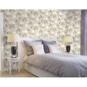 Floral large leaves white blue watercolor wallpaper - Rasch Incanto 659863 2