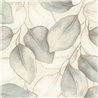 Papier peint floral grandes feuilles blanc bleu effet aquarelle - Rasch Incanto 659863