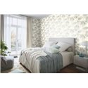 Floral large leaves white blue watercolor wallpaper - Rasch Incanto 659863