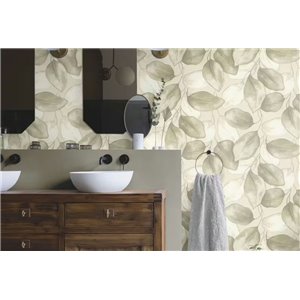 Modern greyish green palm leaves wallpaper - Rasch Incanto 659764 2