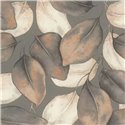 Papier peint grandes feuilles gris effet aquarelle - Rasch Incanto 659887