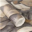Large grey leaves watercolor wallpaper - Rasch Incanto 659887