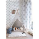 Watercolor effect blue polka dots kids wallpaper - Rasch Kids World 252033