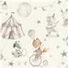 Papier peint enfant cirque blanc effet aquarelle - Rasch Kids World 301922