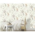 Watercolor effect white circus kids wallpaper - Rasch Kids World 301922
