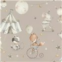 Grey watercolor circus kids wallpaper - Rasch Kids World 301939