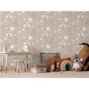 Papier Peint pour enfant silhouettes d'animaux Beige chaud - Cristiana Masi MiniMe 17133 2