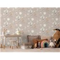 Grey watercolor circus kids wallpaper - Rasch Kids World 301939