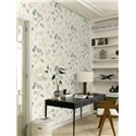 Blue neutral nordic watercolor floral wallpaper - Rasch Farm Living 709018