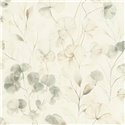 Neutral green watercolor flowers scandinavian wallpaper - Rasch Farm Living 709070