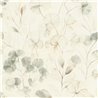 Papel pintado escandinavo flores acuarela verde neutro - Rasch Farm Living 709070