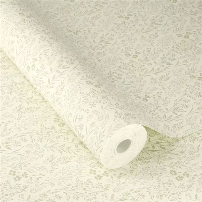 Papel pintado flores estilo inglés liberty verde - Rasch Farm Living 709346