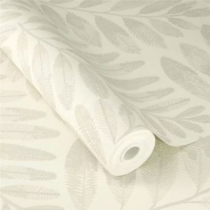 Papier peint nordique botanique feuilles tons neutres - Rasch Farm Living 709537