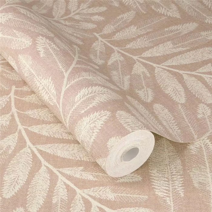Pink tones leaves scandinavian flowers wallpaper - Rasch Farm Living 709544