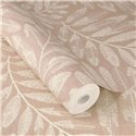 Papier peint fleurs scandinave feuilles tons rose - Rasch Farm Living 709544