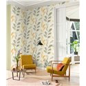Papel pintado floral amarillo acuarela estilo moderno - Rasch Liverna 416329