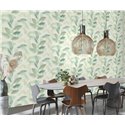Watercolor green modern flowers wallpaper - Rasch Liverna 416343