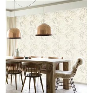 Papier peint floral grandes feuilles tons clairs style moderne - Rasch Liverna 416527 2